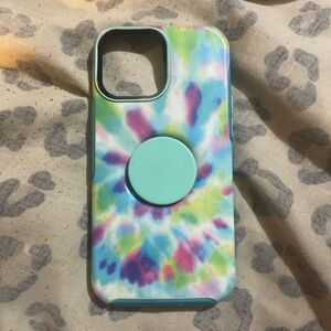 OtterBox Multicolor Tie-Dye Phone Case with Aqua PopSocket